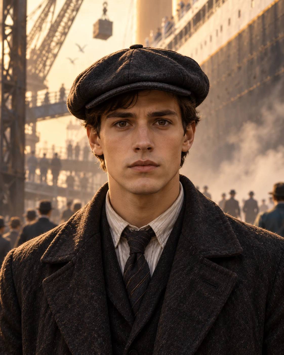 Andy Starborn, the serious young operative in a dark coat and cap